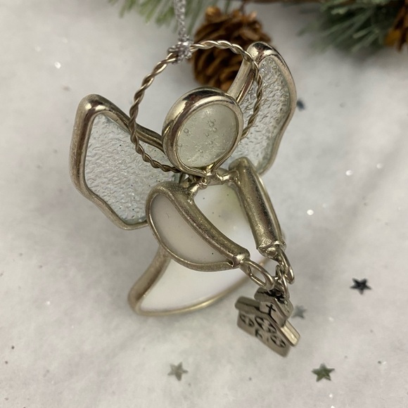 Angel Church Charm White Stained Glass Ornament - Picture 3 of 5